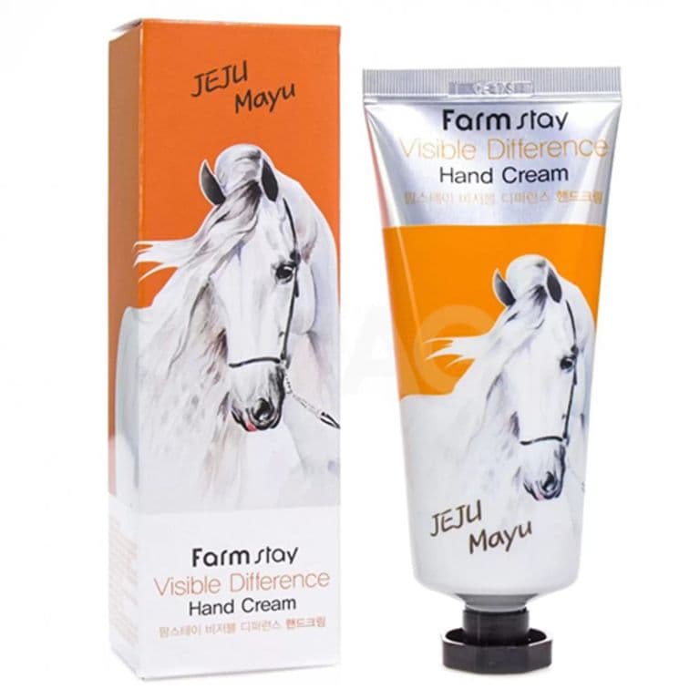 Крем для рук с лошадиным жиром FarmStay JEJU Mayu Visible Difference Hand Cream Horse Oil  (100 мл)