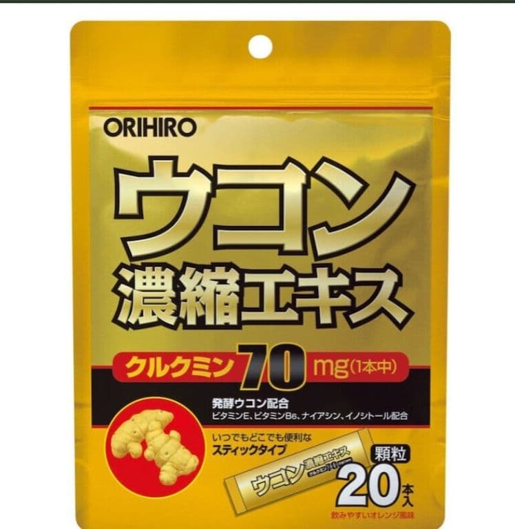 Orihiro Концентрированная куркума и витамины группы B  в стиках .20шт