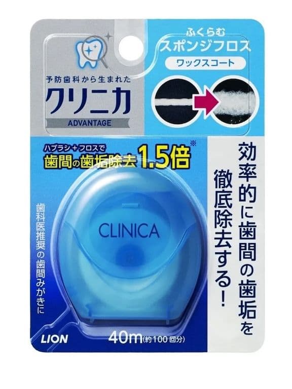 LION Зубная нить на основе воска Clinica Sponge Floss  Длина: 40 м