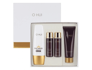 Крем солнцезащитный влагостойкий против пигментации в наборе O HUI Day Shield Perfect Sun Black Set