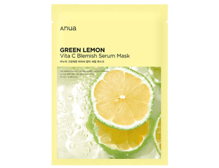 Осветляющая тканевая маска с зелёным лимоном Anua Green Lemon Vita C Blemish Serum Mask