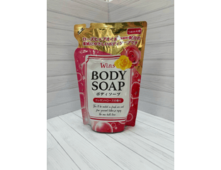 Крем-мыло для тела Wins Body Soap Rose с розовым маслом и богатым ароматом, NIHON 400 мл (мягкая упаковка)