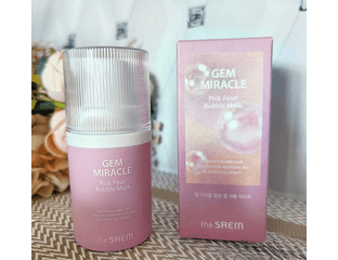 Кислородная очищающая маска для лица The SAEM Gem Miracle Pink Pearl Bubble Mask (50 г)