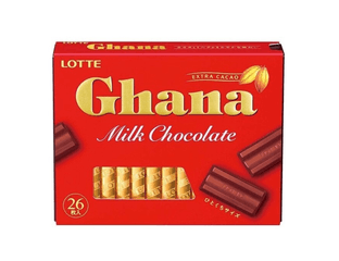 Молочный шоколад Lotte Ghana Milk Chocolate (26 мини-плиток)