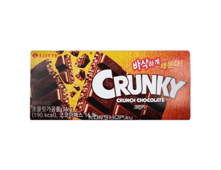 Плитка шоколадная с хрустящим рисом Lotte Crunky Crunch Chocolate (34 г)