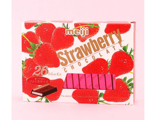Meiji Strawberry Клубничный шоколад , Япония, 120 г (26 стиков).