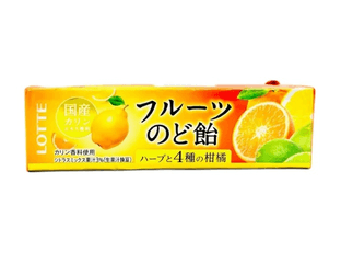 LOTTE Леденцы для горла со вкусом айвы, цитрусов и витамином C 11 шт