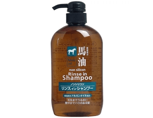 KUMANO YUSHI Horse Oil Rinse in Shampoo Шампунь-кондиционер, с лошадиным маслом, для поврежденных и ломких волос, 600мл.