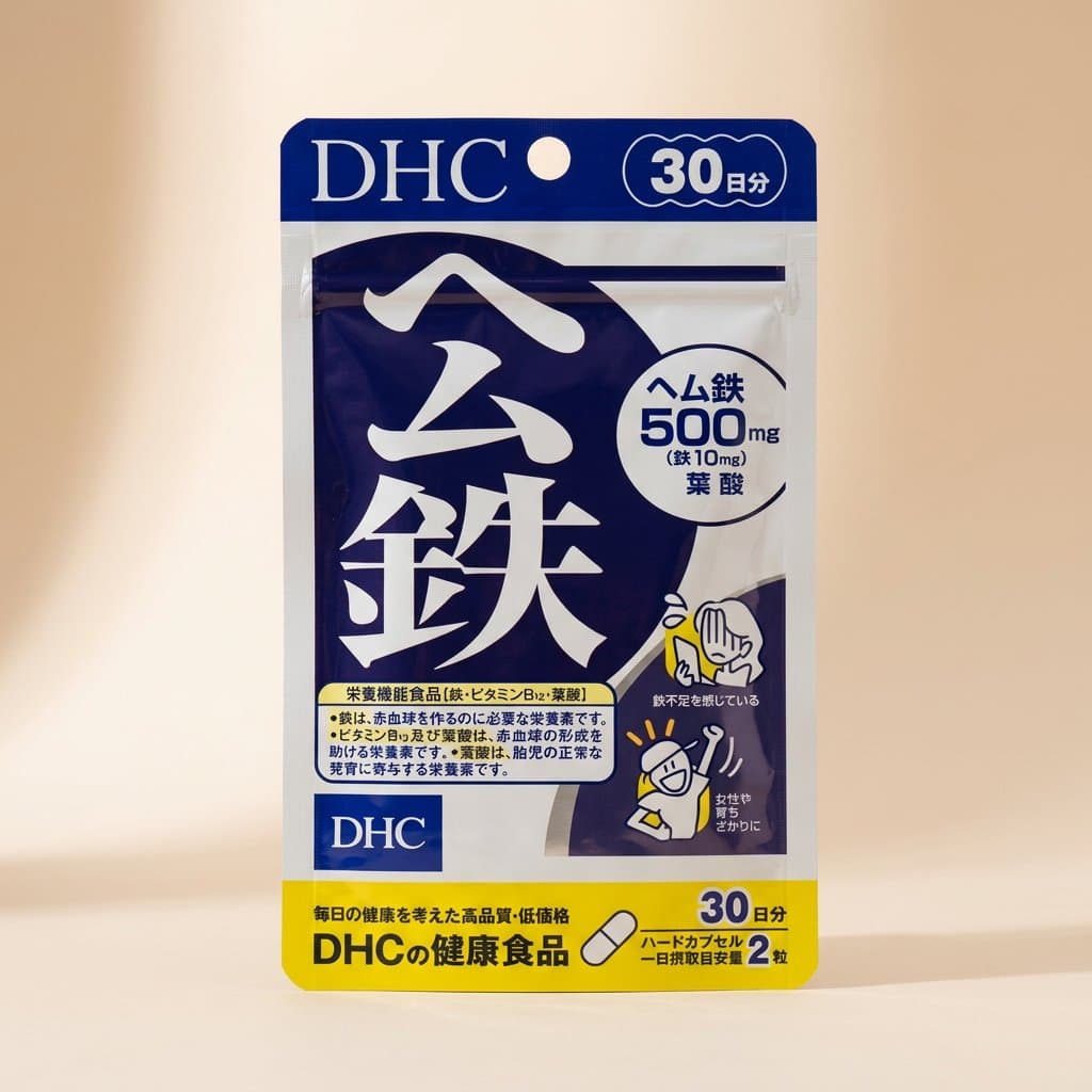 Гемовое железо DHC, B12, фолиевая кислота,  на 30 дней.