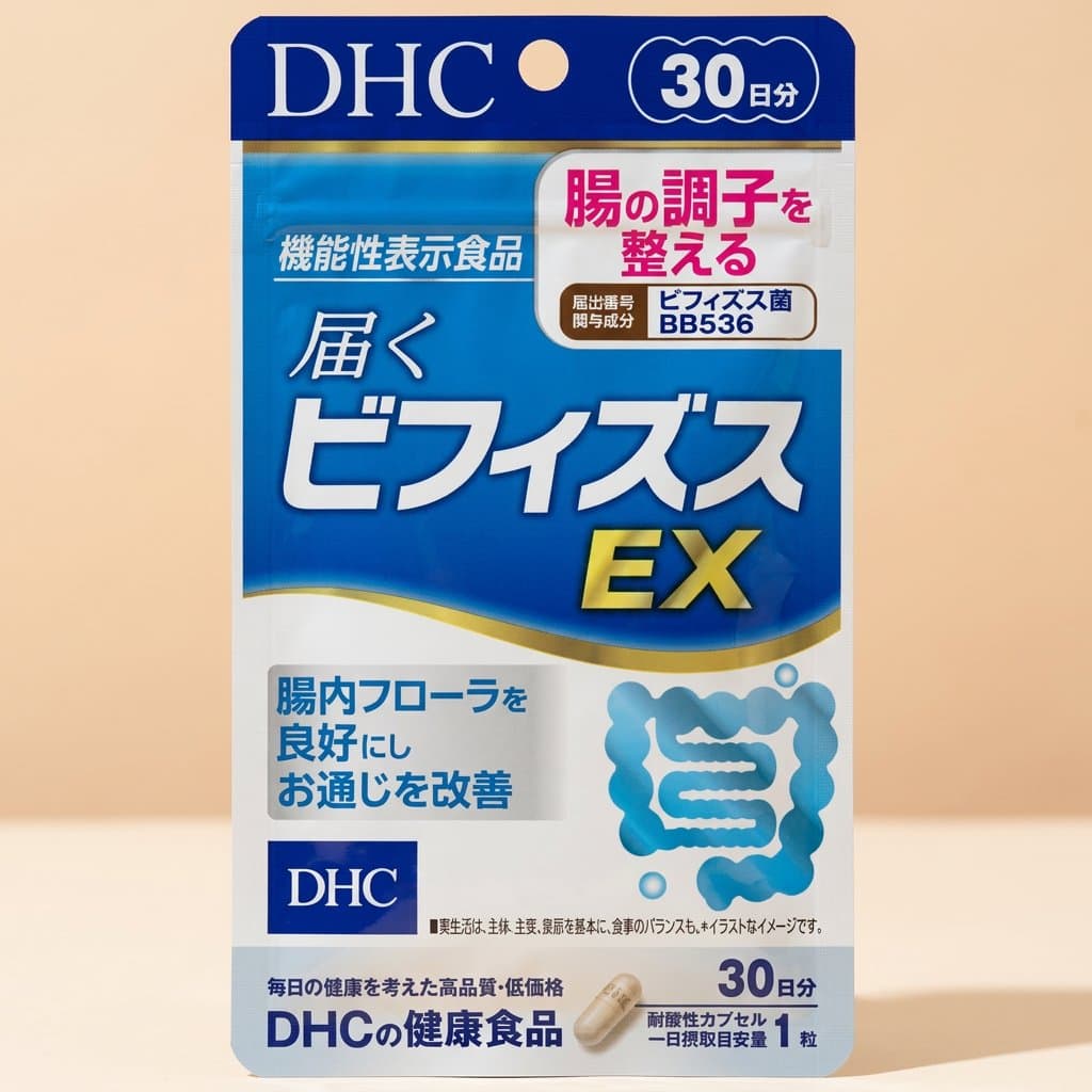 Пищевая добавка DHC Бифидобактерии EX для улучшения пищеварения, 30 капсул на 30 дней