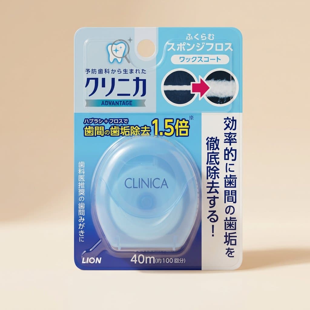 LION Зубная нить на основе воска Clinica Sponge Floss  Длина: 40 м