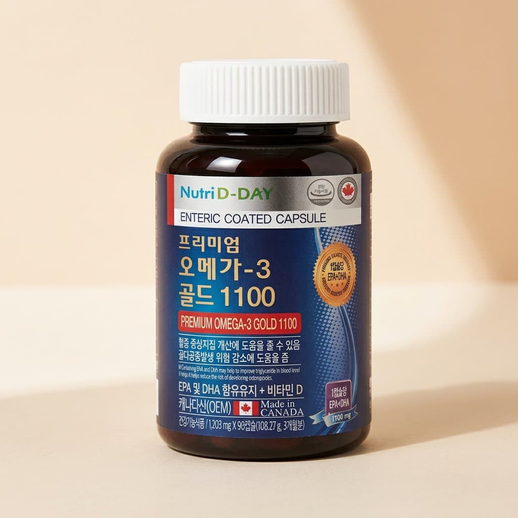 Омега-3 комплекс с витамином D Nutri D-Day Premium Omega-3 Gold 1100 (90 капсул, 115,2 г)