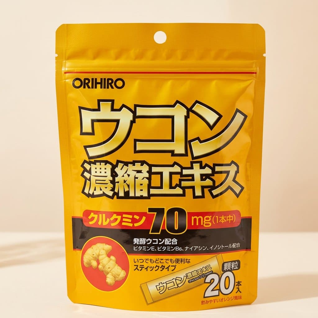 Orihiro Концентрированная куркума и витамины группы B  в стиках .20шт