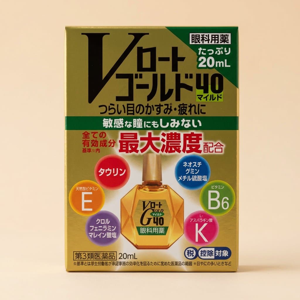 Глазные капли Rohto Gold 40 Eye Drops Mild с хондроитином