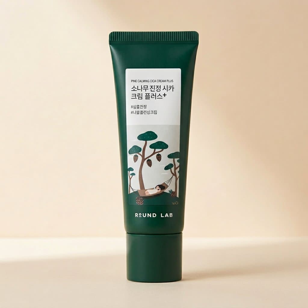 Двойной крем с экстрактом центеллы для проблемной кожи Round Lab Pine Calming Cica Cream Plus 60мл