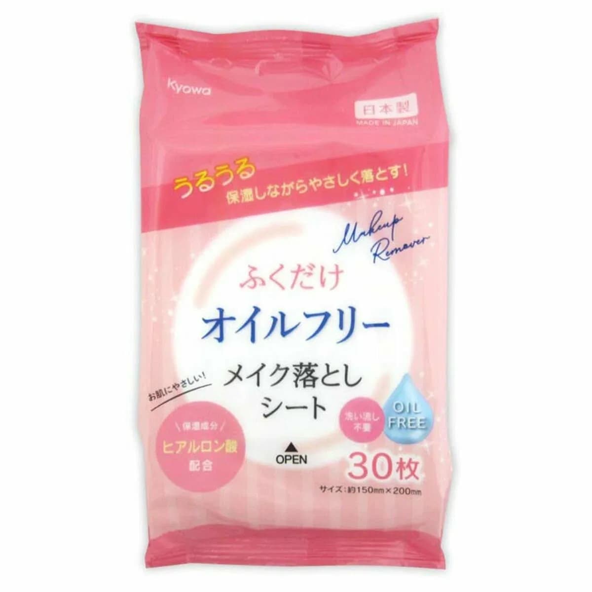 Kyowa Салфетки влажные для снятия макияжа с гиалуроновой кислотой 30 штук