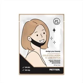 Pretty Skin Black Edition Premium Gold Collagen V-Line Patch Лифтинг патч для овала лица 9 гр