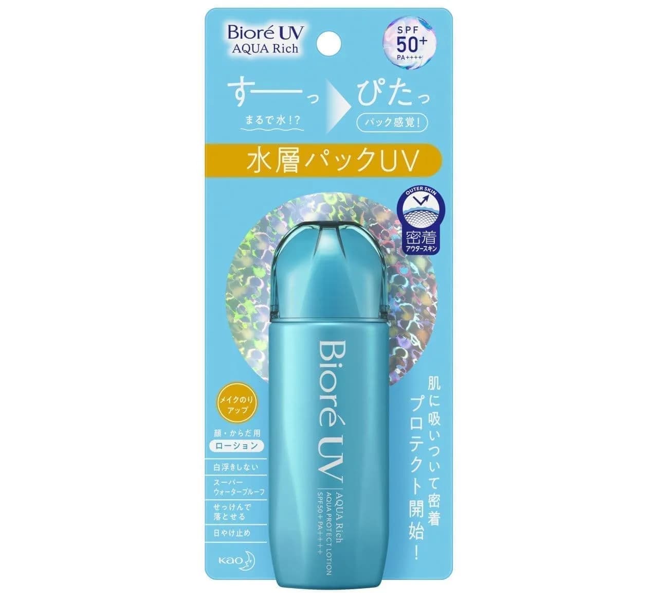 Biore UV Aqua Rich Aqua Protect Lotion SPF50 + / PA ++++ Cолнцезащитный лосьон с аквакапсулами 70 мл