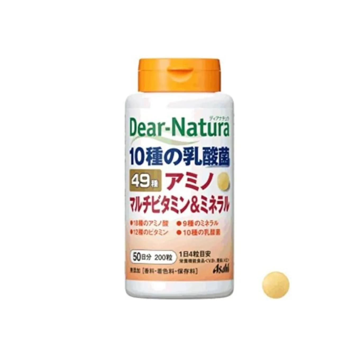 Аминокислоты, мультивитамины и минералы Asahi Dear-Natura Best (200 таблеток, 50 дней)