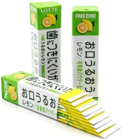 Lotte  Freezone Lemon Жевательная резинка лимон 25,2гх3шт, Япония — миниатюра 2