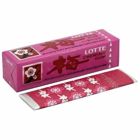 Lotte  Ume Chewing Gum, Жевательная резинка, со вкусом японской сливы ,   31 г  9 шт — миниатюра 2