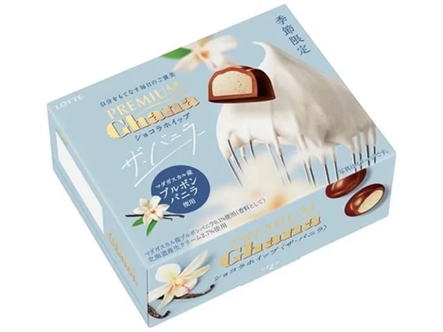 Lotte  Ghana Premium Премиальный шоколад с ванильным кремом 56 гр, Япония