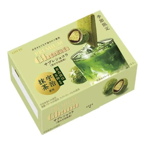 Lotte  Премиальный шоколад Сабле  во вкусом матча Удзи. Ghana Premium Deep Uji Matcha 65 гр, Япония