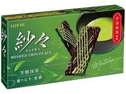 Lotte Sasha Комбинированный шоколад со вкусом матча, 69 г