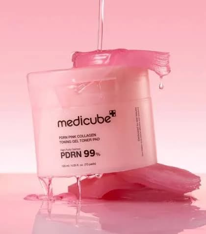 Ультратонкие гелевые тонер-пэды с ПДРН и коллагеном Medicube PDRN Pink Collagen Toning Gel Toner Pad