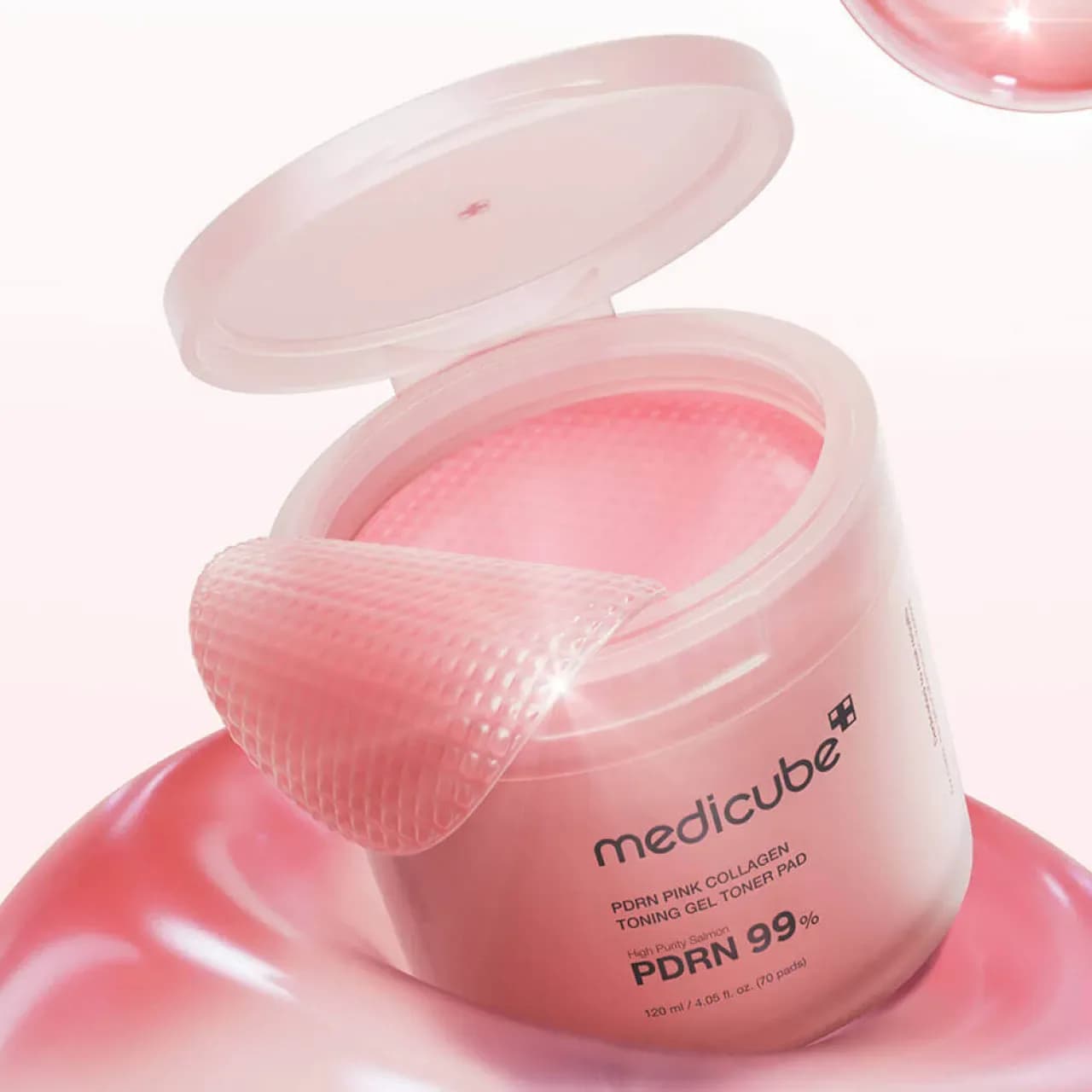 Ультратонкие гелевые тонер-пэды с ПДРН и коллагеном Medicube PDRN Pink Collagen Toning Gel Toner Pad — миниатюра 2