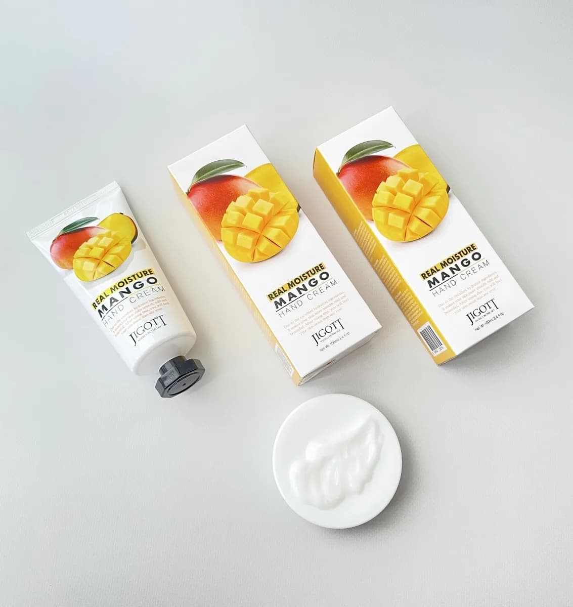 Увлажняющий крем для рук с маслом манго Jigott Real Moisture Mango Hand Cream — миниатюра 2