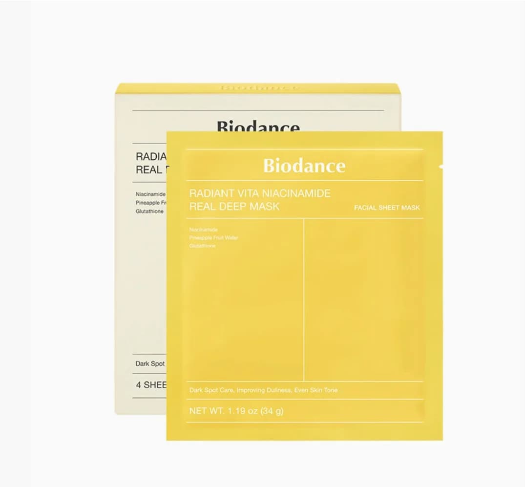 Осветляющая гидрогелевая маска с ниацинамидом Biodance Radiant Vita Niacinamide Real Deep Mask — миниатюра 3
