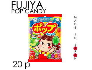 Японские леденцы на палочке "POP CANDY" со вкусом винограда, апельсина, клубники и дыни 20 шт