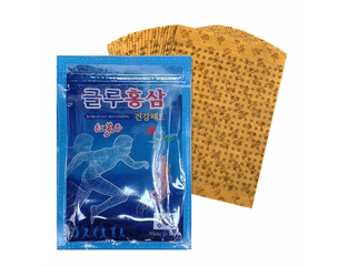 Пластырь обезболивающий Korean Glu Red Ginseng с красным женьшенем и глюкозамином, 20 шт