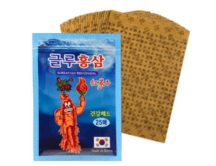 White Wolsy Korean Glu Red Ginseng Пластыри от боли с красным женьшенем 25шт