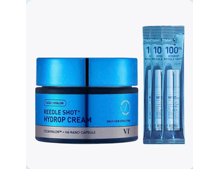 Набор для увлажнения с микроиглами и гиалуроновой кислотой VT Cosmetics Reedle Shot Hydrop Cream Set, 50мл/3шт*2 мл