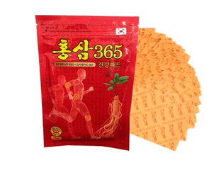 Обезболивающий пластырь с красным женьшенем для суставов 64*130 мм Korean Red Ginseng 365 , 20 шт