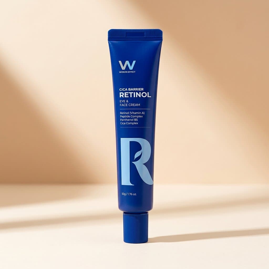 Омолаживающий крем с ретинолом и центеллой Wonjin Effect Eye&Face Cica Barrier Retinol Cream 50 гр