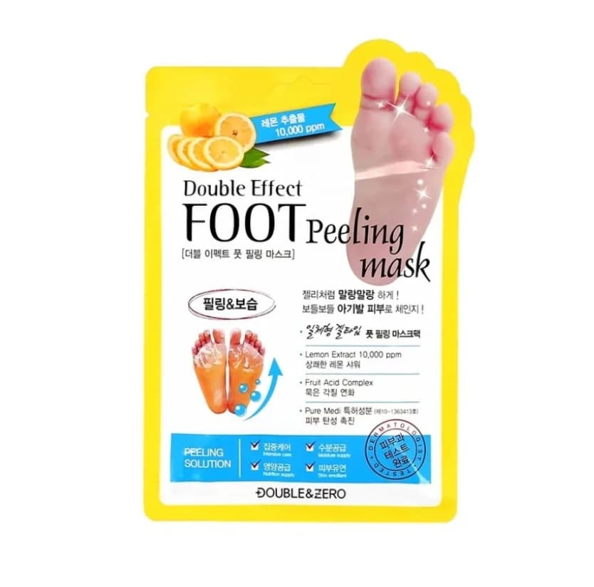 Double & Zero Foot Peeling Double Effect Mask Пилинг-носочки для ног с гиалуроновой и фруктовыми кислотой 40 мл