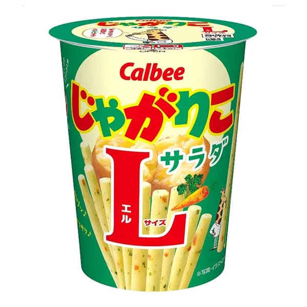 Calbee Jagarico Salad Size L Хрустящие картофельные снеки со вкусом салата 68 гр