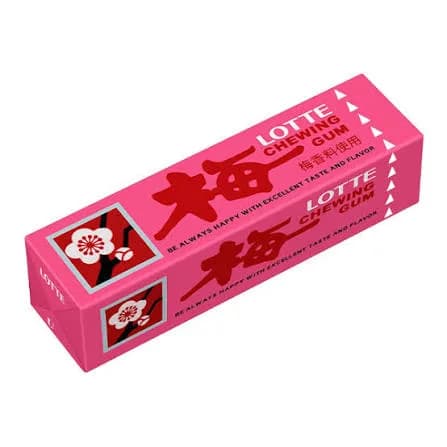 Lotte Ume Chewing Gum, Жевательная резинка, со вкусом японской сливы , 31 г 9 шт