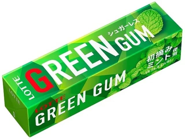 Lotte Green Gum Жевательная резинка со вкусом мяты и зелёного чая, 9 шт