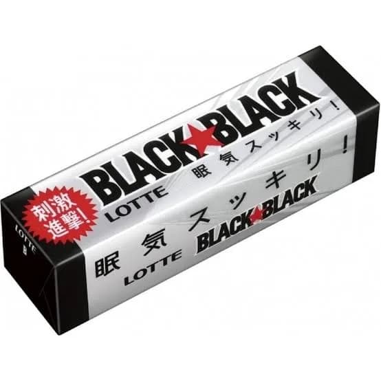 Lotte Жевательная резинка Япония с кофеином и мятным вкусом Black Black Chewing Gum31 гр