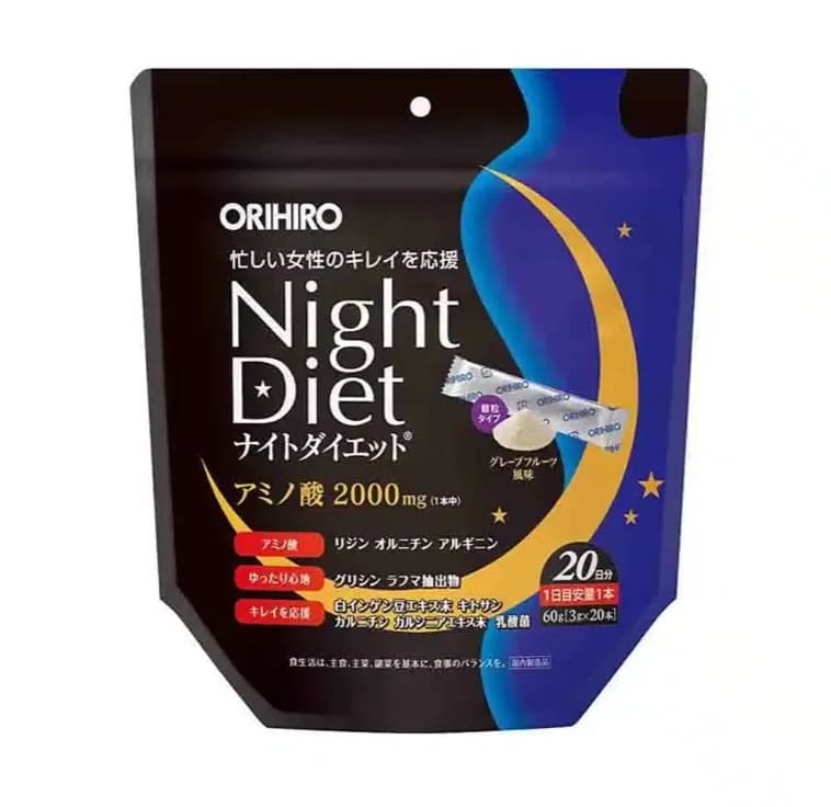 ORIHIRO Night Diet Ночная диета для похудения со вкусом грейпфрута 20 стиков